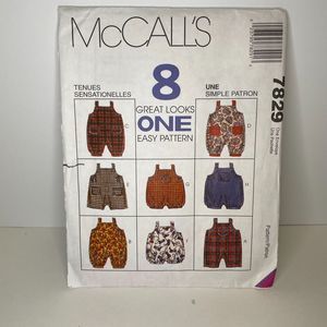 Vintage McCall's Pattern 7829 Baby Infant Rompers 8 Great Looks Easy Sewing